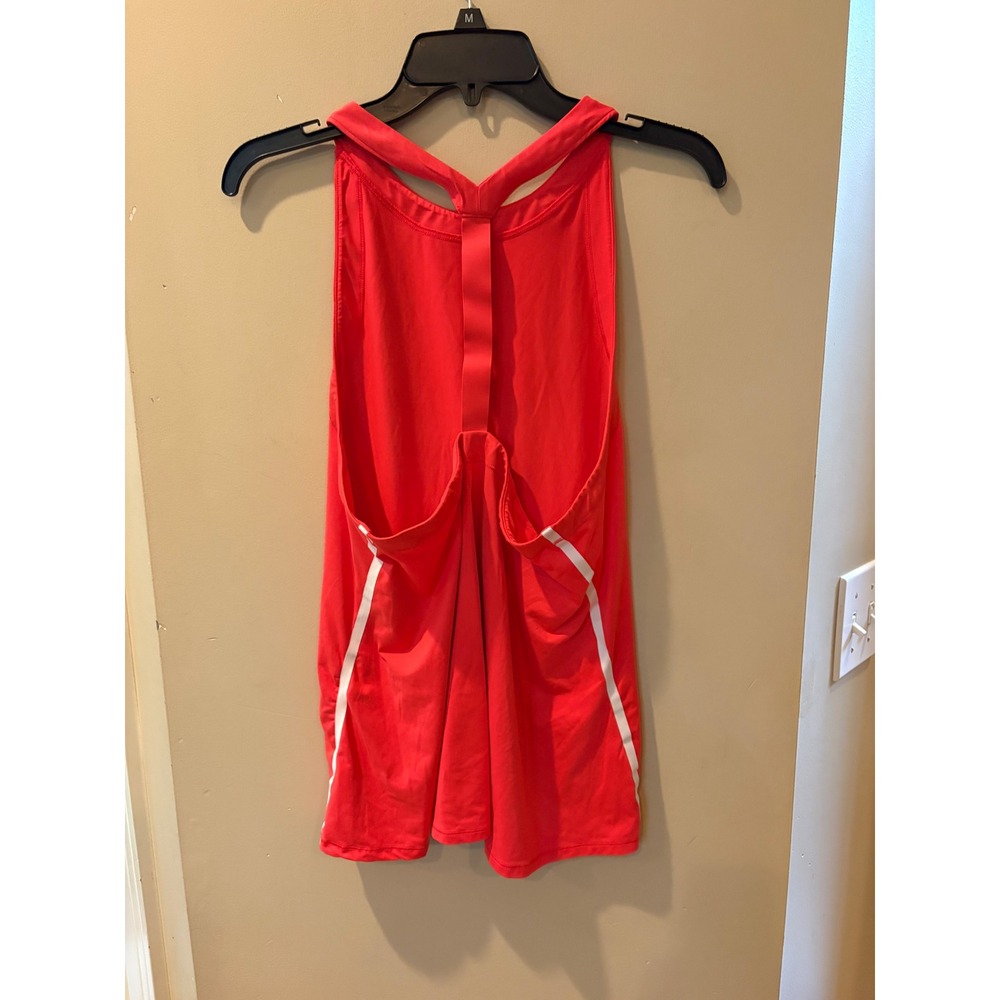 Athleta Women Coral Red High Neck T-Back Activewear Tank Top Size M RN 54023